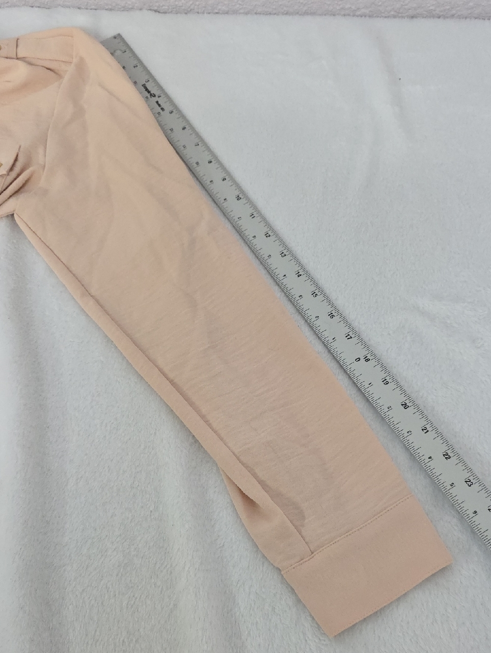 Calvin Klein Pink Button Down Gold Buttons Convertible Sleeves Size Medium - Picture 8 of 10